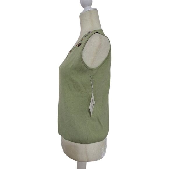 Joseph A. Women's 2 Pc Set Knit Top 3/4 Cardigan Sage Green Rhinestone Sz XL - Picture 6 of 8